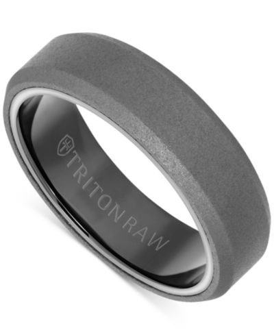 Triton Men's Sandblast Finish Wedding Band in Tungsten Carbide
