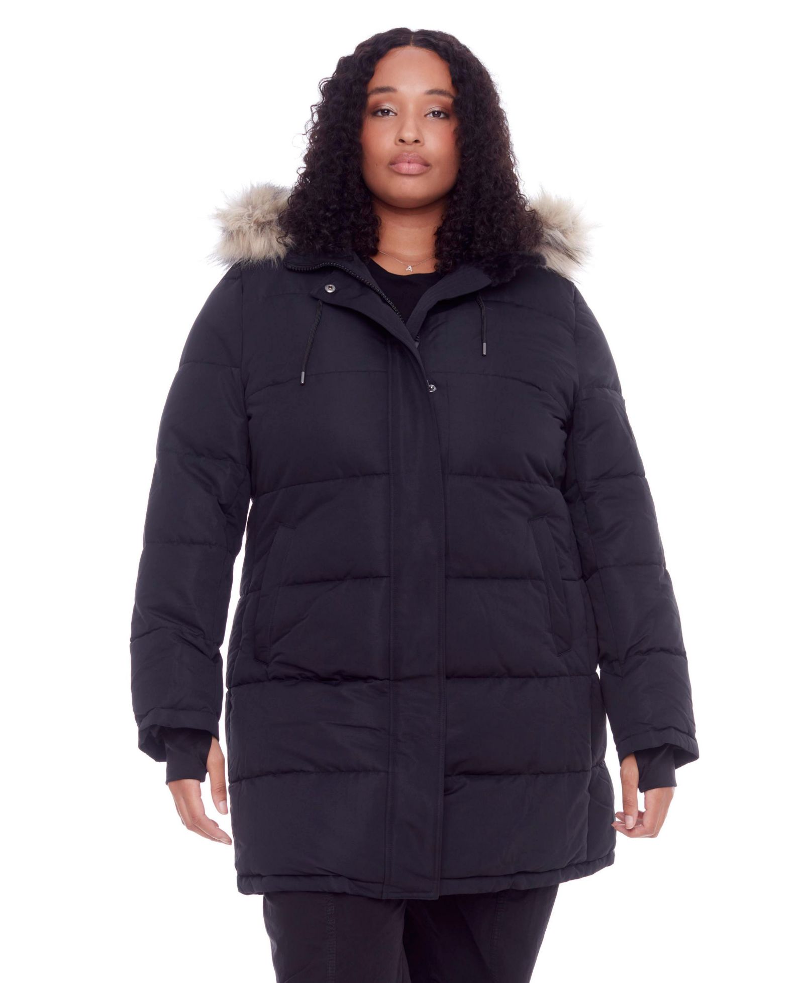 Alpine North Plus Size Aulavik Down Mid-length Hooded Parka Coat