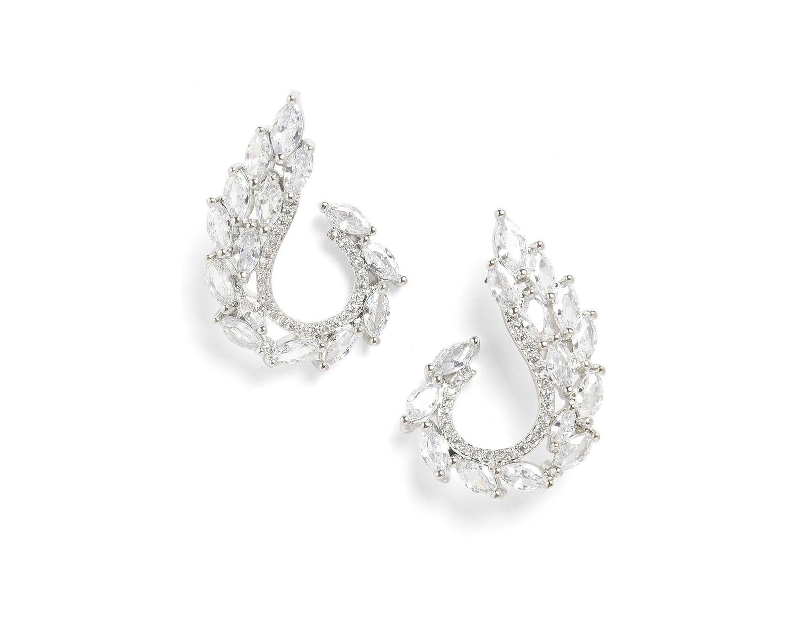 Женские серьги SOHI Silver Embellished Cluster Drop