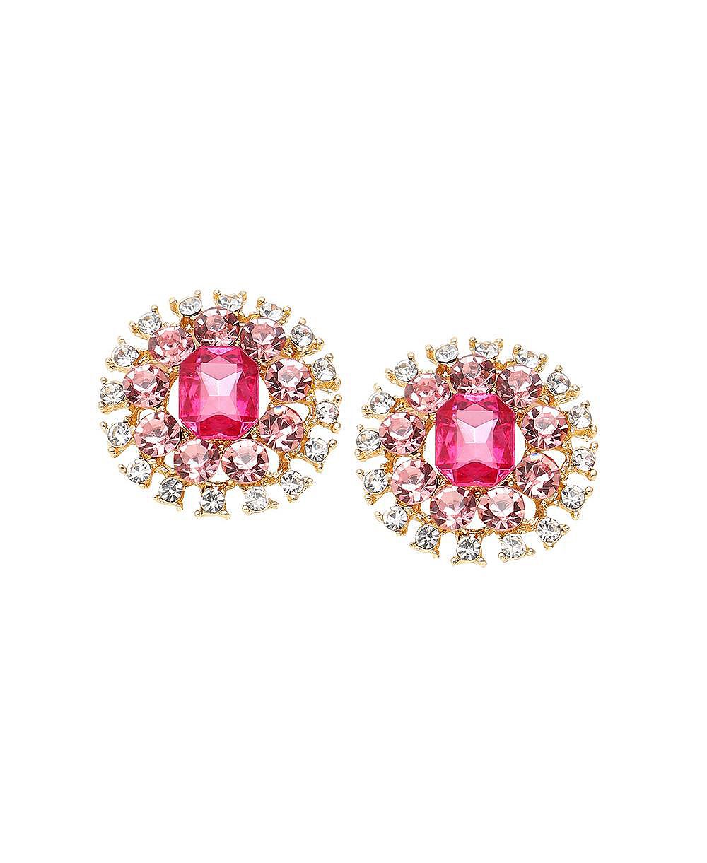 Женские серьги SOHI Pink с декоративными круглыми гвоздями