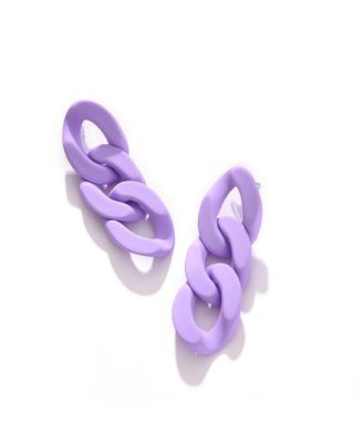 SOHI Women's Purple  Chainlink Drop Earrings