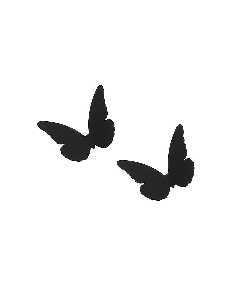Женские черные серьги-гвоздики SOHI Minimal Butterfly