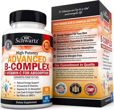 Улучшенный комплекс B, поддержка низкоуглеводной диеты, Bioschwartz, 60ct
