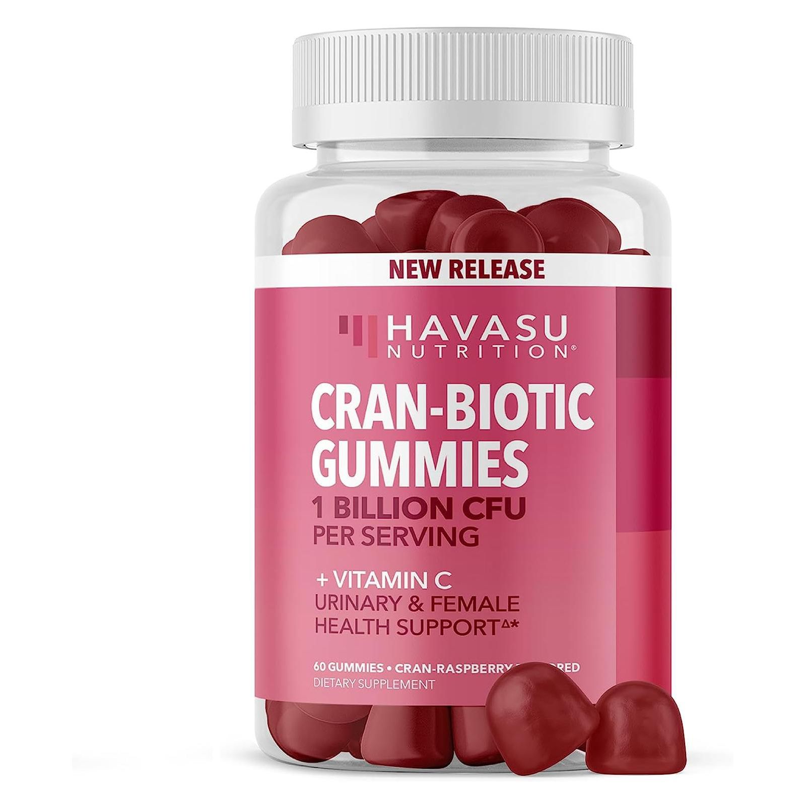 HAVASU NUTRITION Cranberry Supplement Probiotic Chewable Gummies для женщин, 60 шт