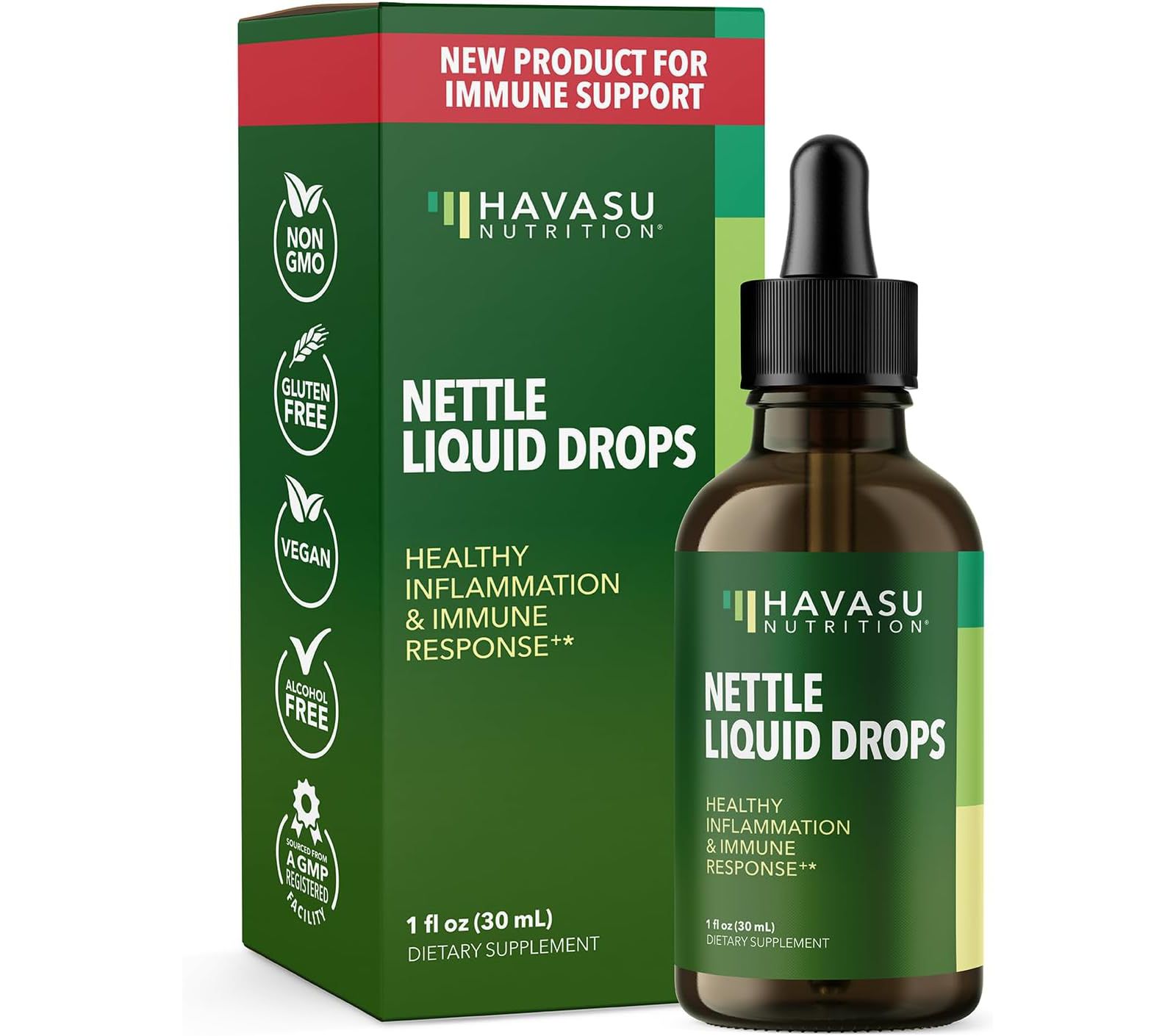 Органические жидкие капли Havasu Nutrition Stinging Nettle, Prostate, Joint & Immune Health, Unflavored, 1 fl oz