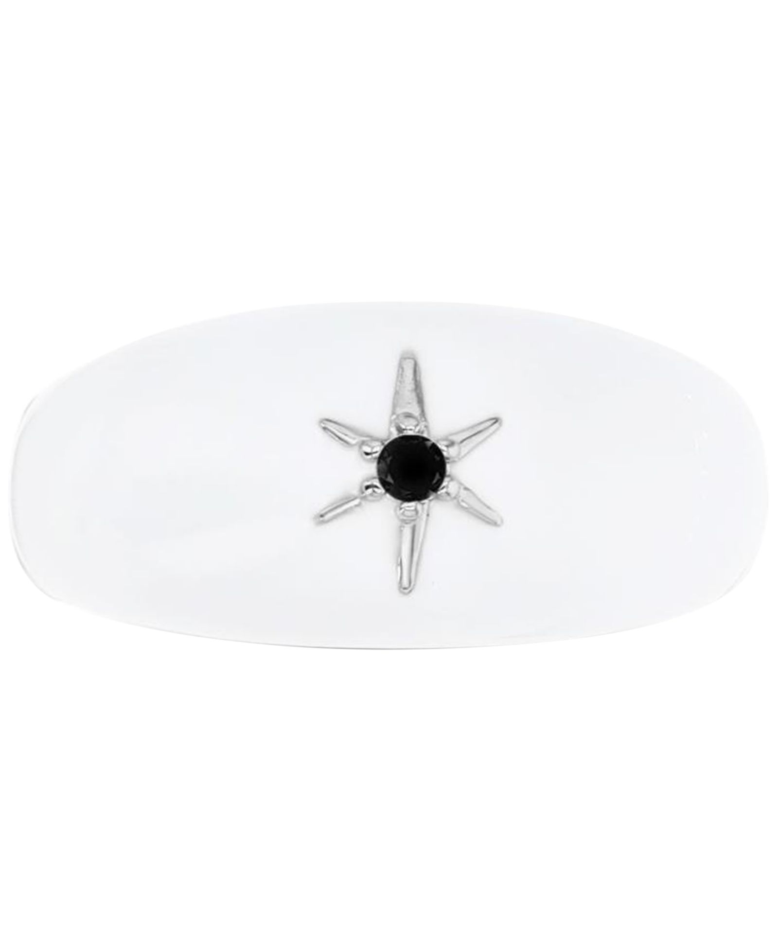 Lab-Grown White Sapphire (1/20 ct. tw.) & Enamel Star Ring in Sterling Silver (Also in Black Spinel)