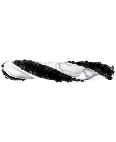 Black Spinel Twisted Band (1 ct. t.w.) in Sterling Silver