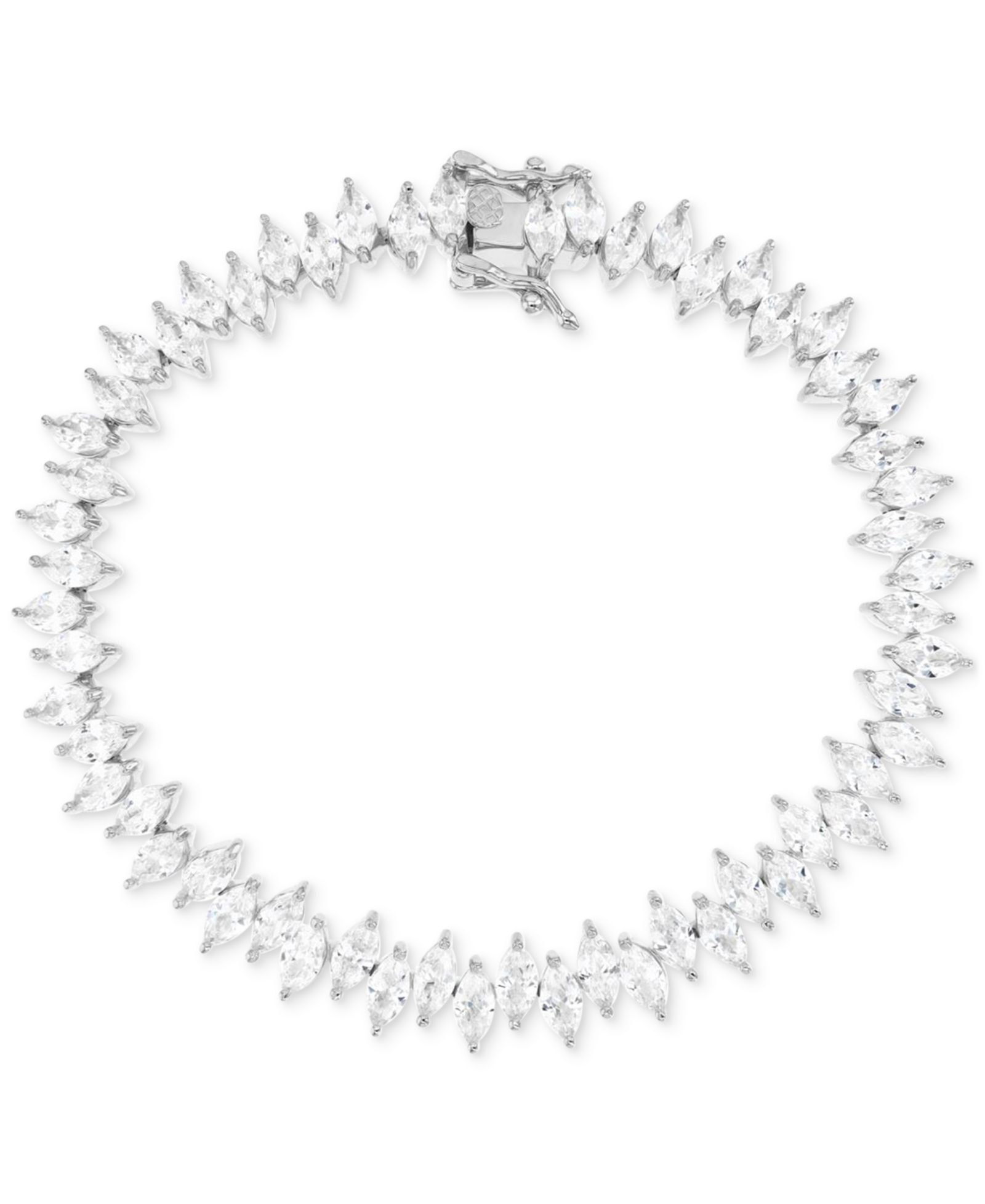 Браслет с фианитом Cubic Zirconia Marquise-Cut Zigzag Style Tennis