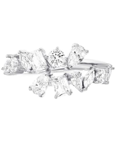 Кольцо с горизонтальным кластером Cubic Zirconia Multi-Cut