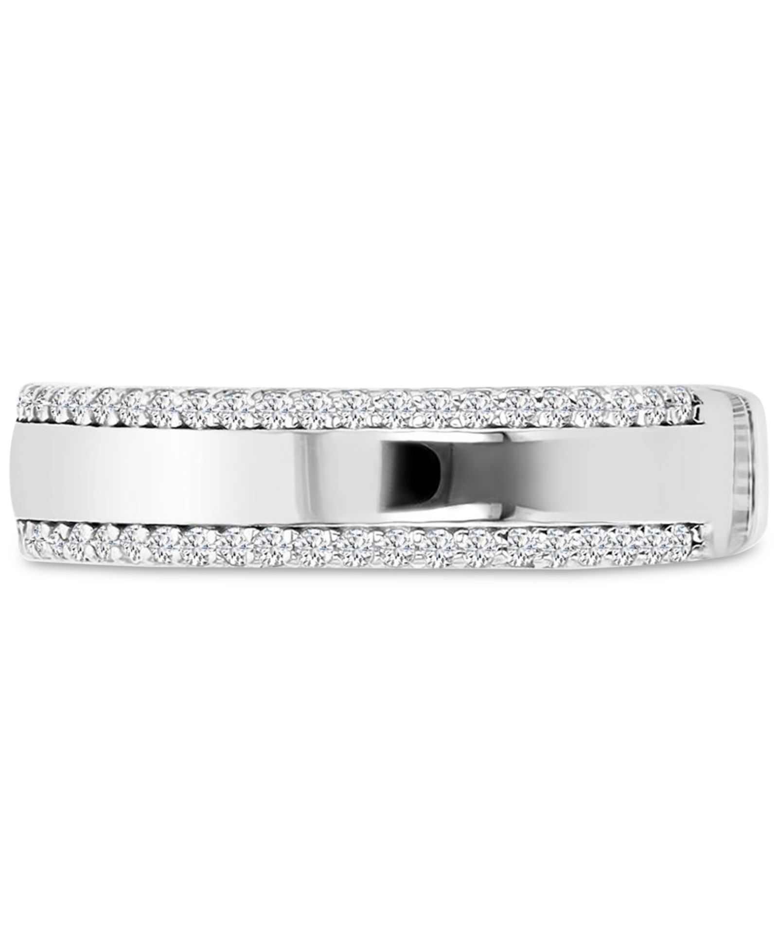 Cubic Zirconia Double Border Polished Band