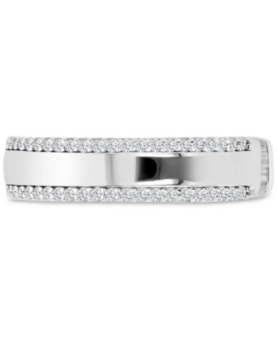Cubic Zirconia Double Border Polished Band