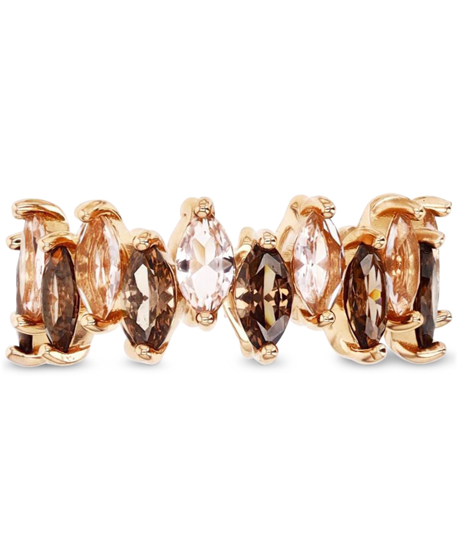 Simulated Morganite Nano (2-3/8 ct. t.w.) & Cubic Zirconia Marquise Eternity Band in 14k Rose Gold-Plated Sterling Silver