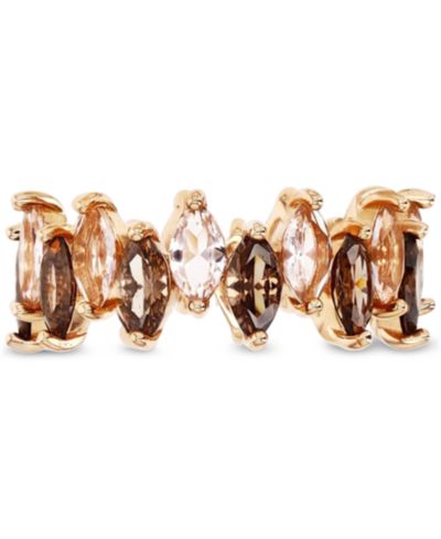 Simulated Morganite Nano (2-3/8 ct. t.w.) & Cubic Zirconia Marquise Eternity Band in 14k Rose Gold-Plated Sterling Silver