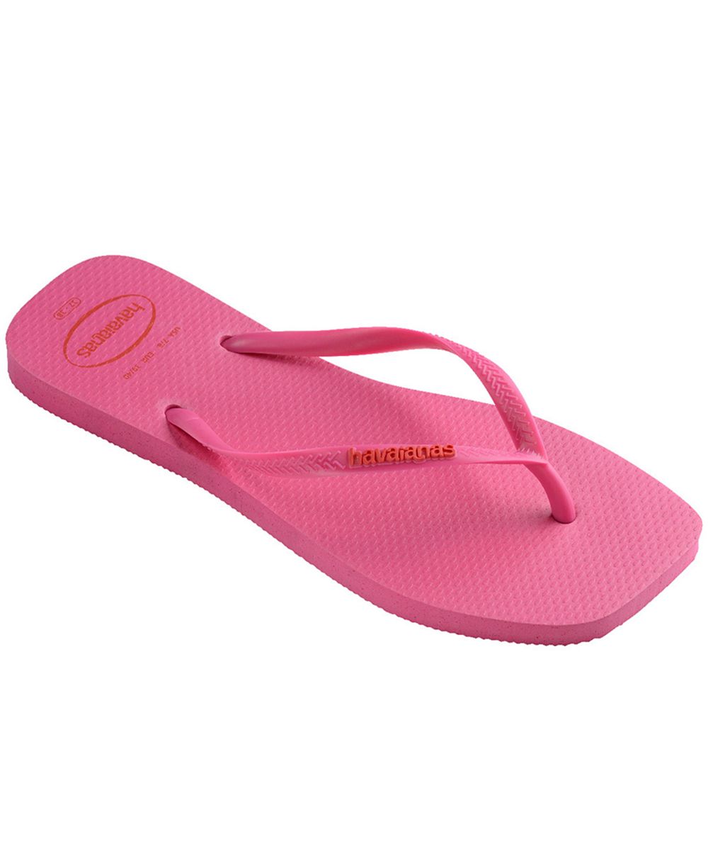 Havaianas Women's Slim Square Logo Pop Thong Sandals