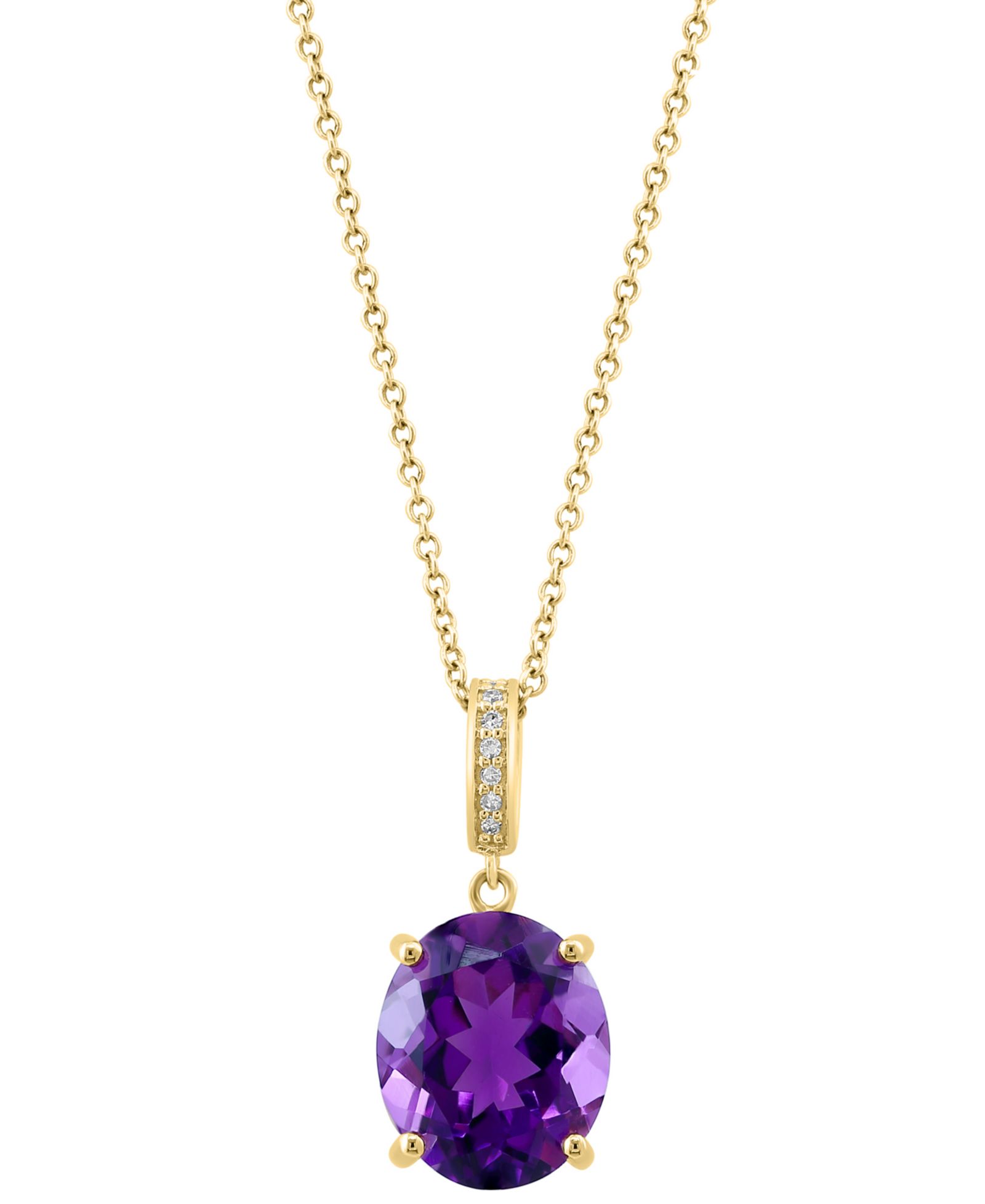 Подвеска-ожерелье EFFY® Amethyst (4-3/8 ct. t.w.) & Diamond Accent, 18", 14k Gold