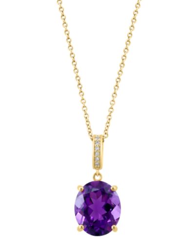 Подвеска-ожерелье EFFY® Amethyst (4-3/8 ct. t.w.) & Diamond Accent, 18", 14k Gold