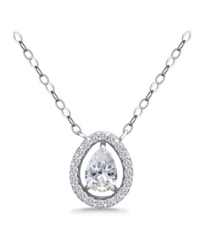 Подвеска Giani Bernini Cubic Zirconia Pear Halo в 18k Gold-Plated Sterling Silver, 16" + 2"