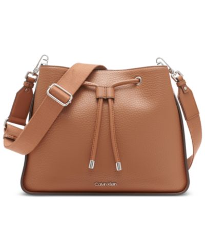 Calvin Klein Fay Drawstring Hobo with Adjustable Web Strap