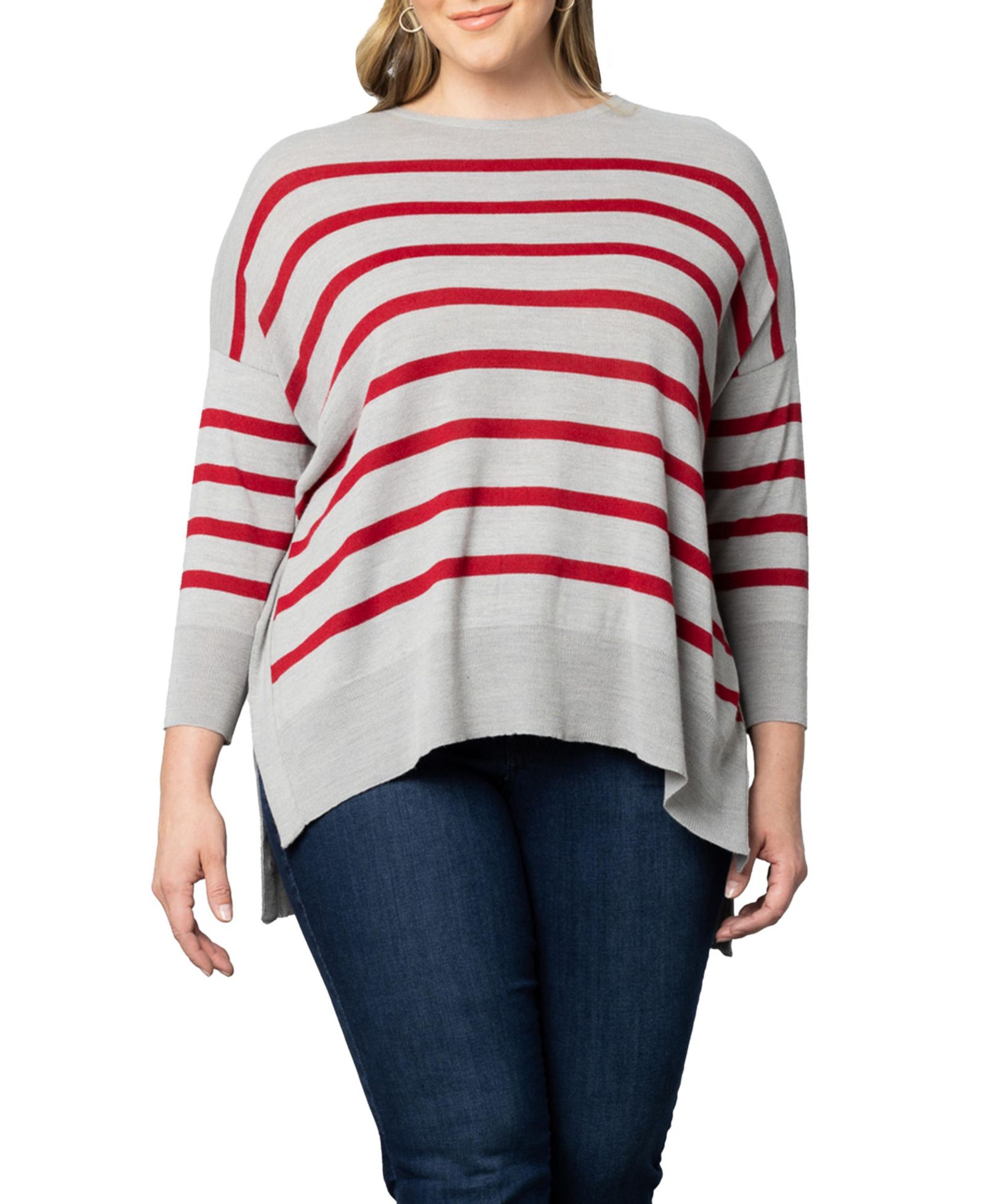 Женский джемпер Plus Size Heart on Your Sleeve Crew Neck