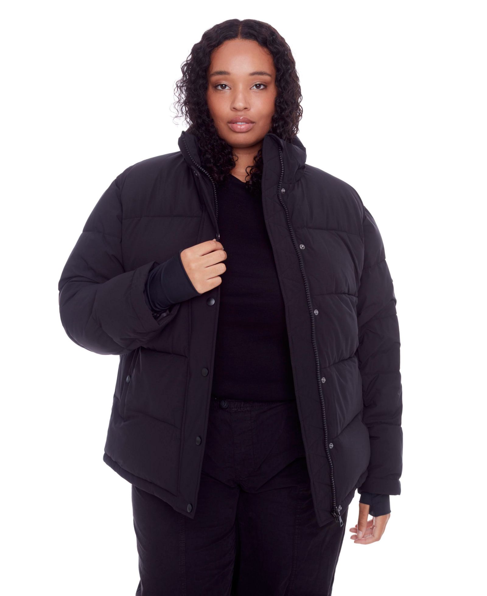 Alpine North Plus Size Forillon Short Quilted Puffer Jacket