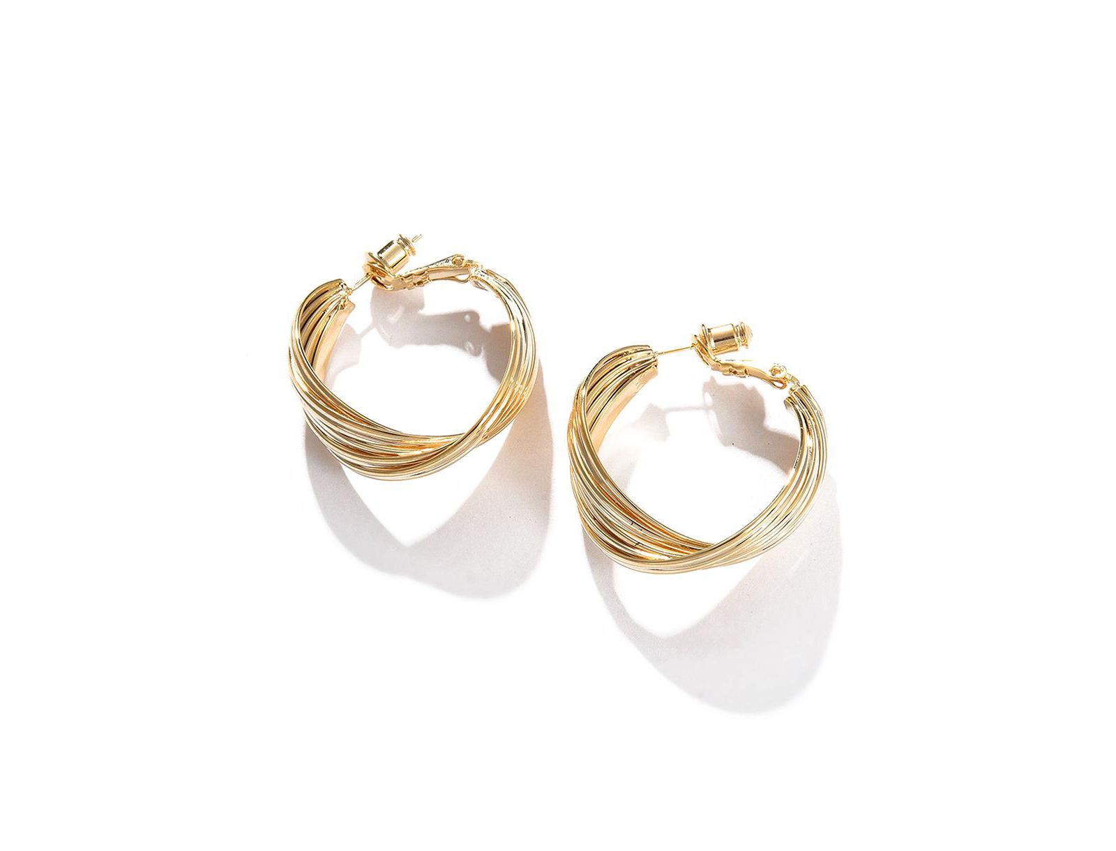 Серьги SOHI Women's Gold Twisted Hoop