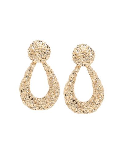 SOHI Women's Gold  Textured Teardrop Earrings