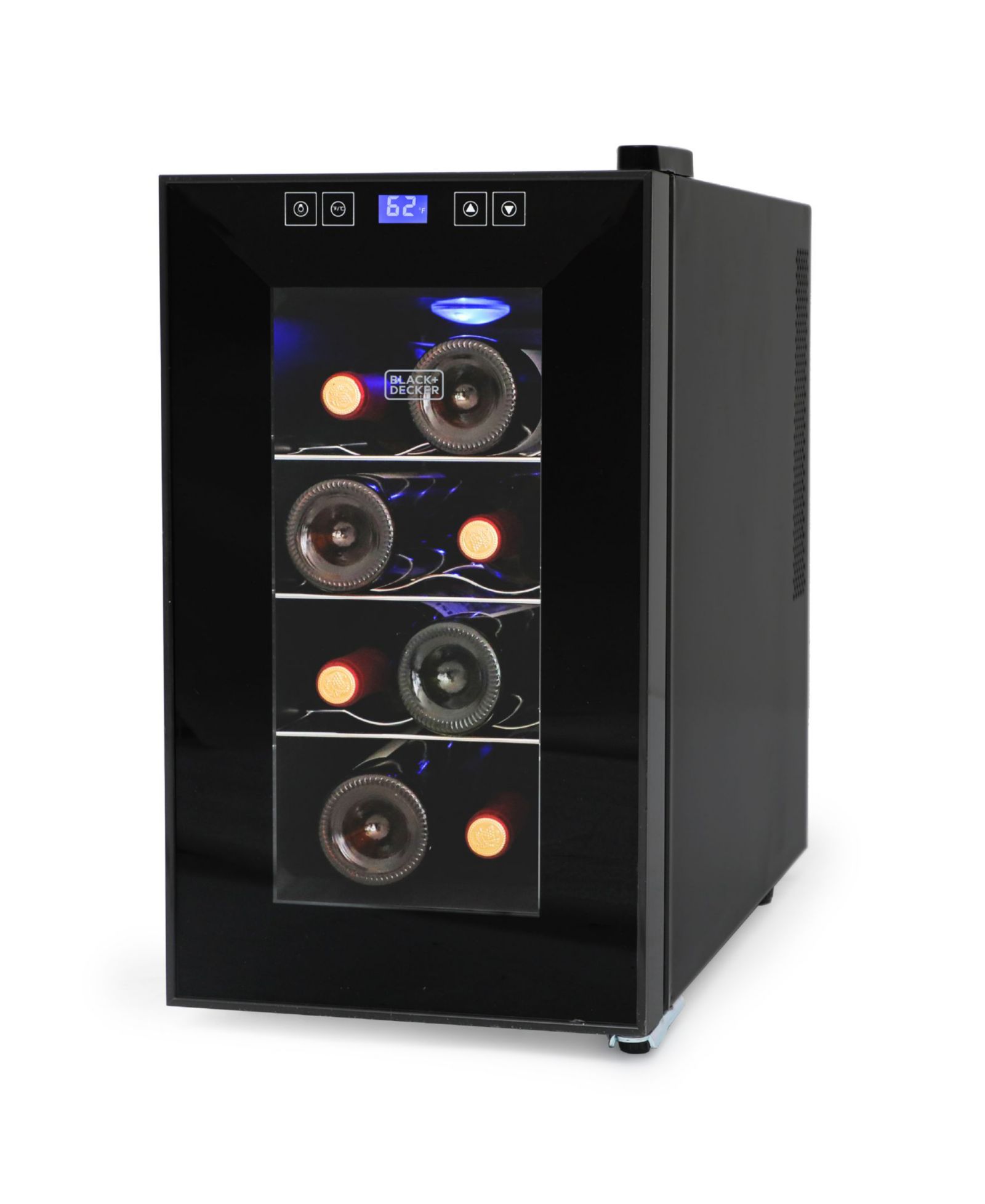 BLACK+DECKER 8-Bottle LED Display Single Zone Freestanding Wine Refrigerator