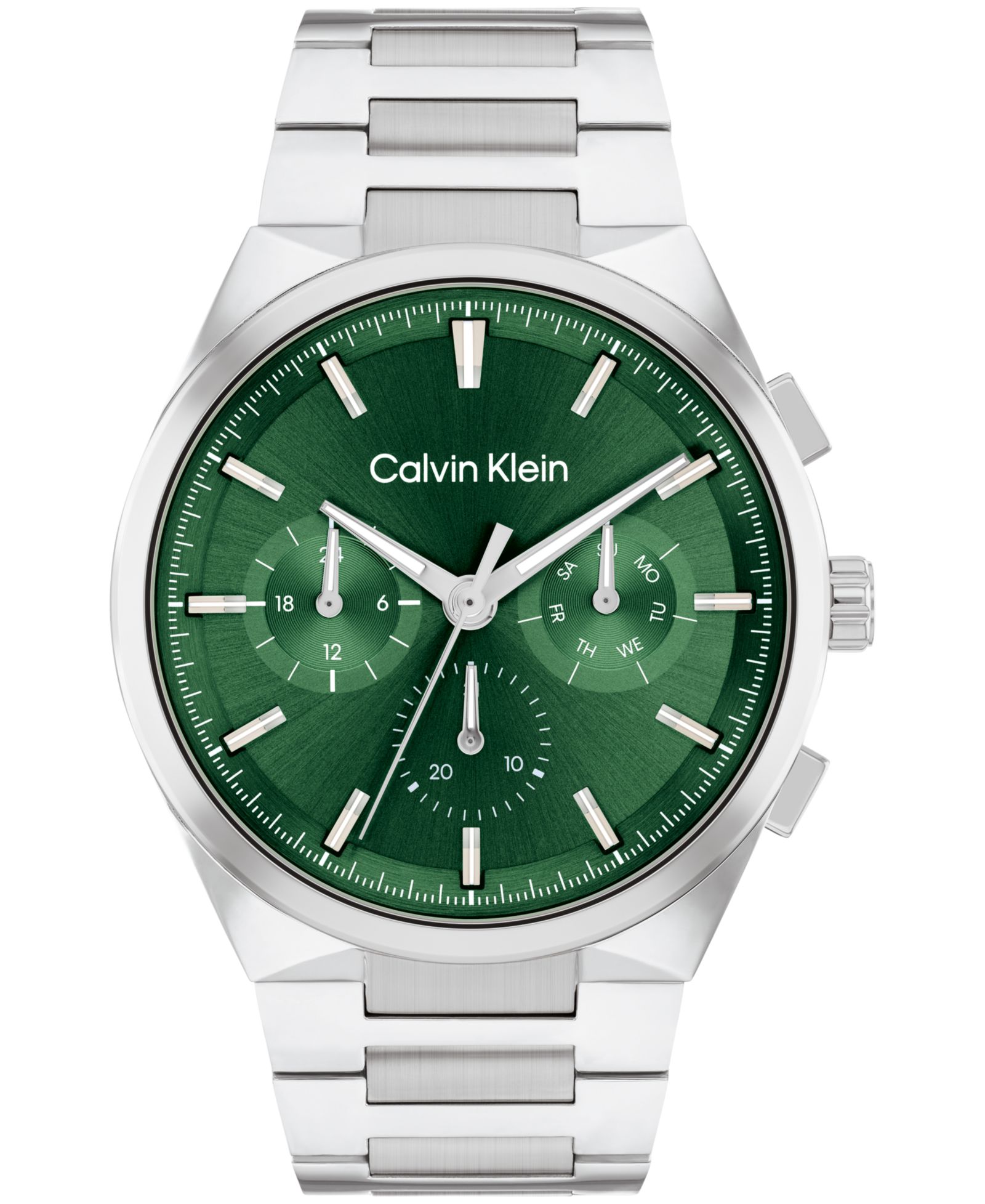 Мужские наручные часы Calvin Klein Distinguish Silver-Tone Stainless Steel, 44mm