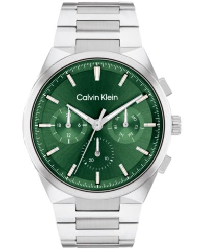 Мужские наручные часы Calvin Klein Distinguish Silver-Tone Stainless Steel, 44mm