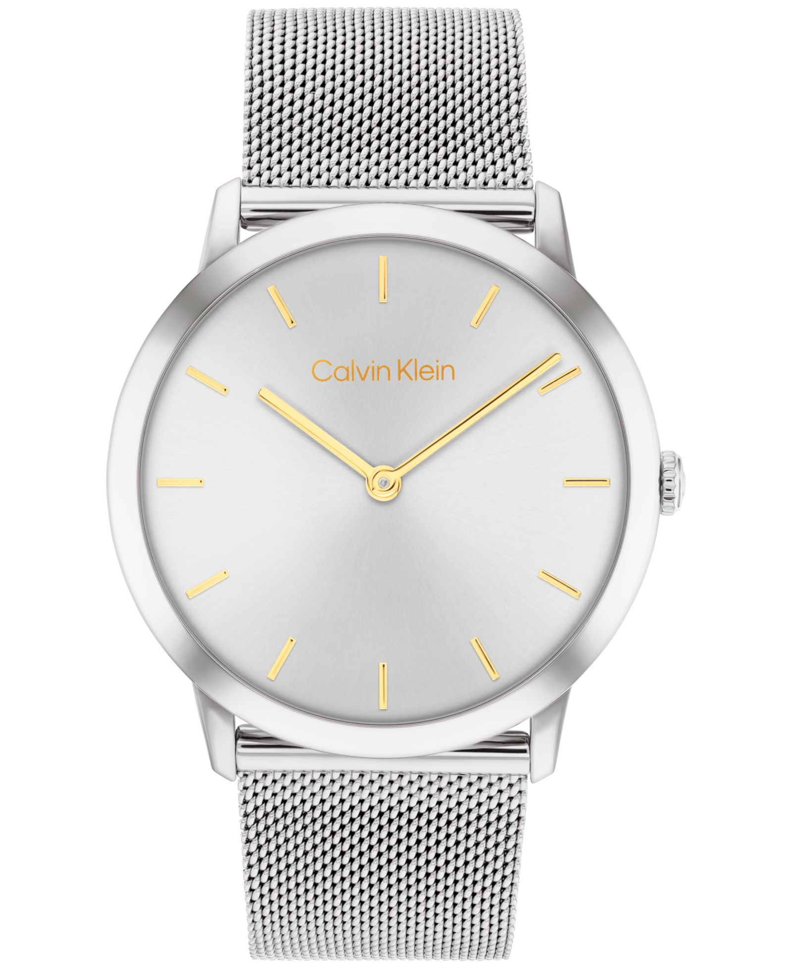 Женские часы Calvin Klein Exceptional со стальным сетчатым браслетом серебристого цвета 37mm