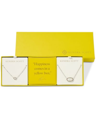 Набор из 2-х колье Kendra Scott Mother of Pearl & Pavé Large & Small Mini Elisa Pendant Necklaces
