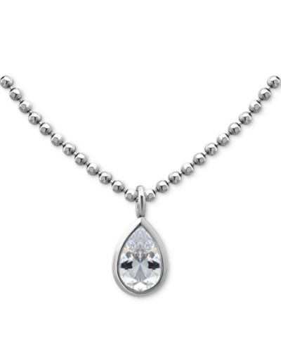 Giani Bernini Cubic Zirconia Pear Bezel Pendant Necklace in 18k Gold-Plated Sterling Silver, 16" + 2" extender, Created for Macy's