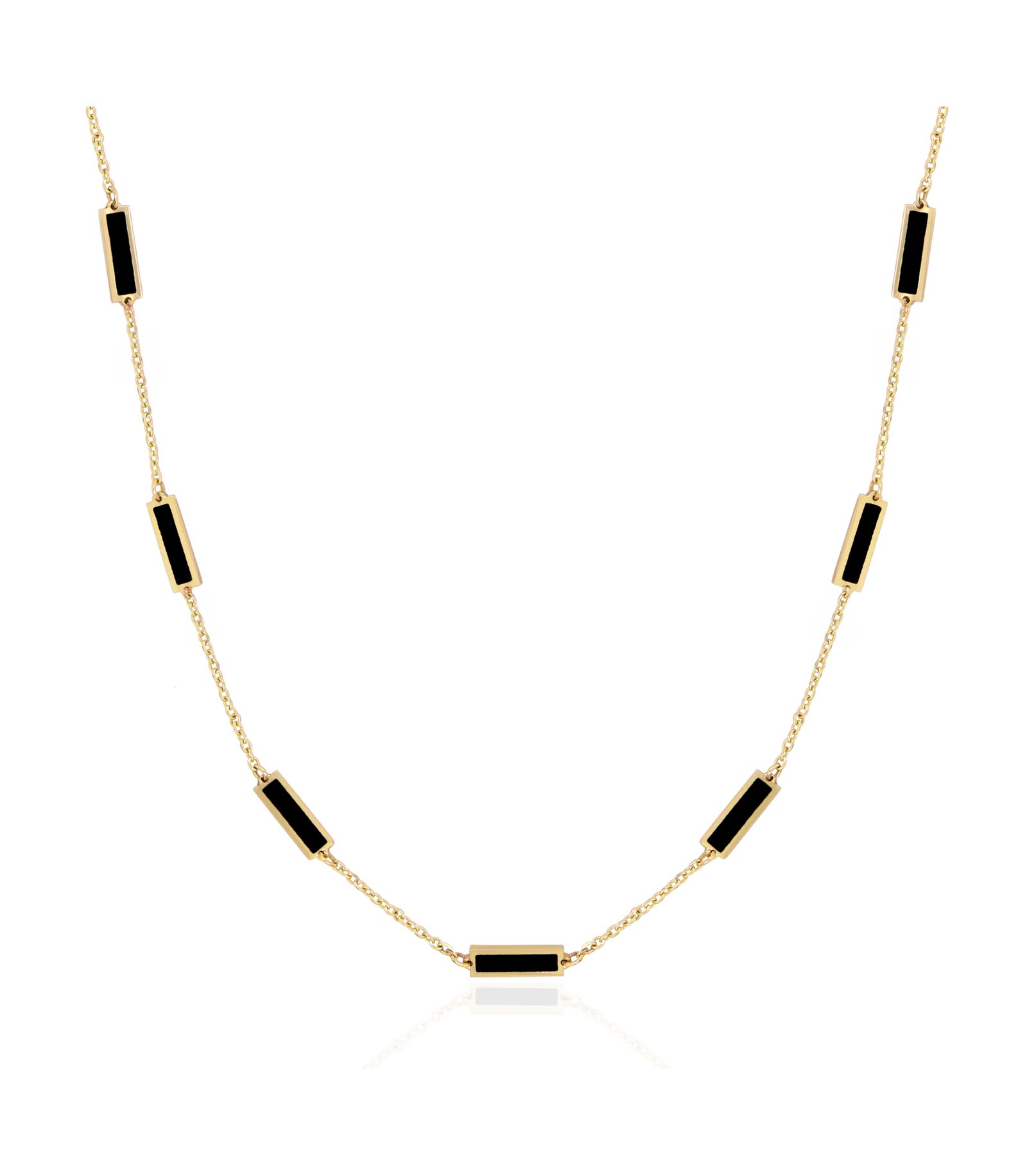 Ожерелье The Lovery Onyx Bar Chain 14K Gold