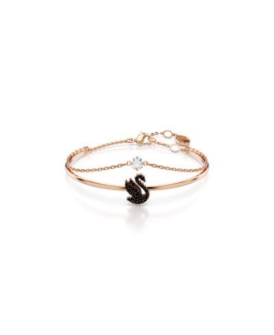 Swarovski Браслет-бэнгл Swan, черный, Rose Gold-Tone