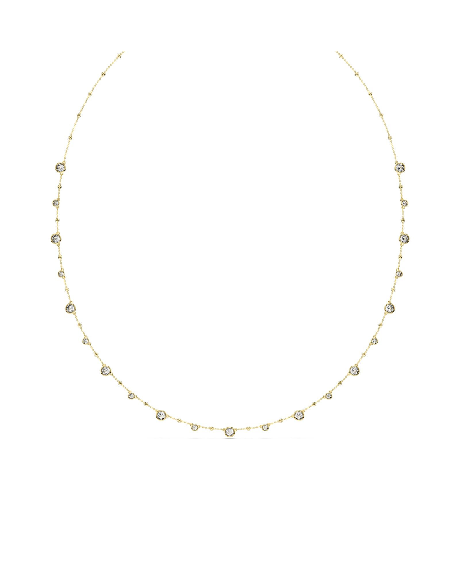Swarovski Round Cut, White, Gold-Tone Imber Strand age Necklace