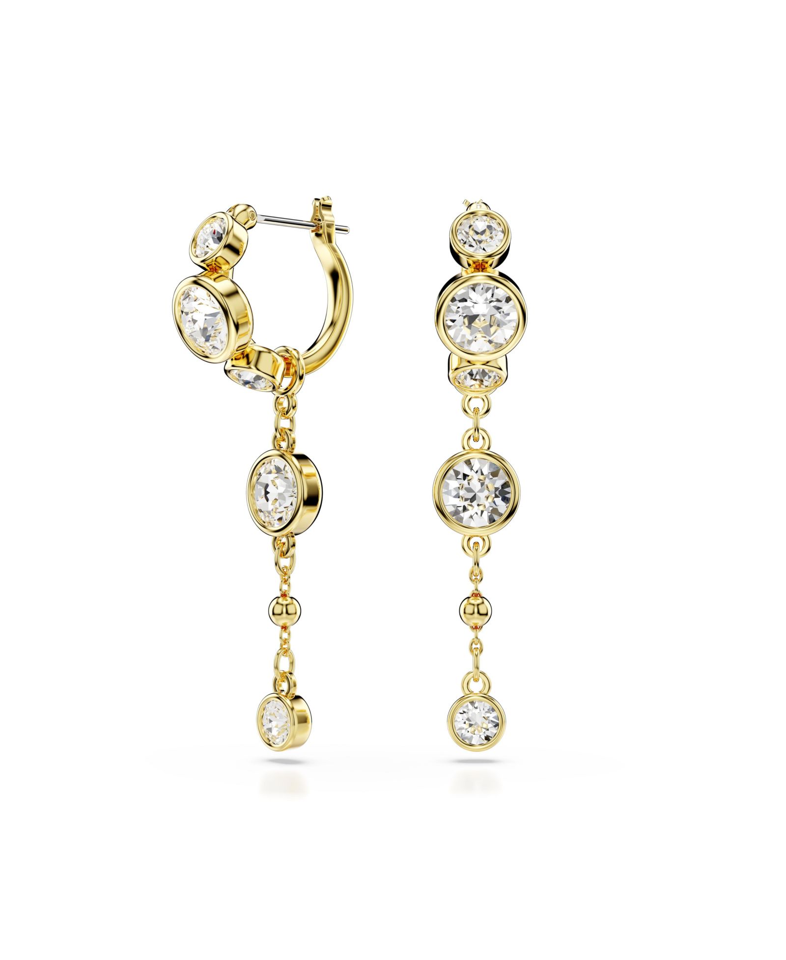 Серьги Swarovski Imber Drop с белым круглым ограненным камнем и отделкой Mixed Metal