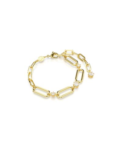 Браслет Swarovski Dextera, белый, золотистый или родированный