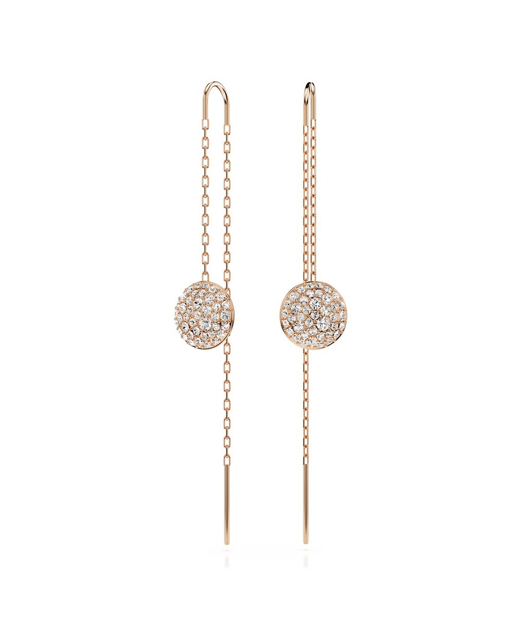 Swarovski White, Rhodium Plated or Rose-Gold Tone Meteora Drop Earrings