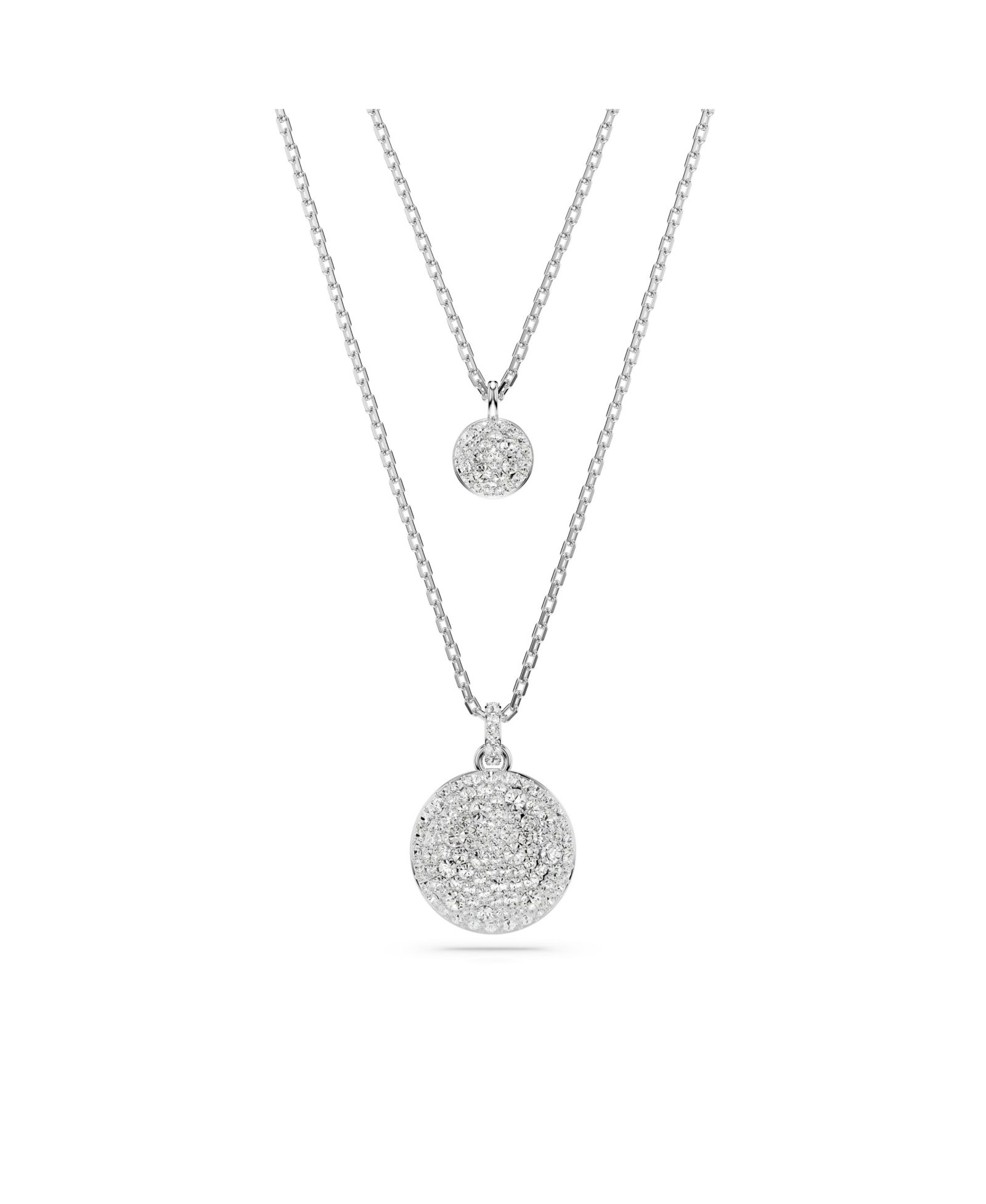 Подвеска Swarovski Meteora Layered Necklace в белом цвете с напылением Rhodium Plated, Rose-Gold Tone или Gold-Tone