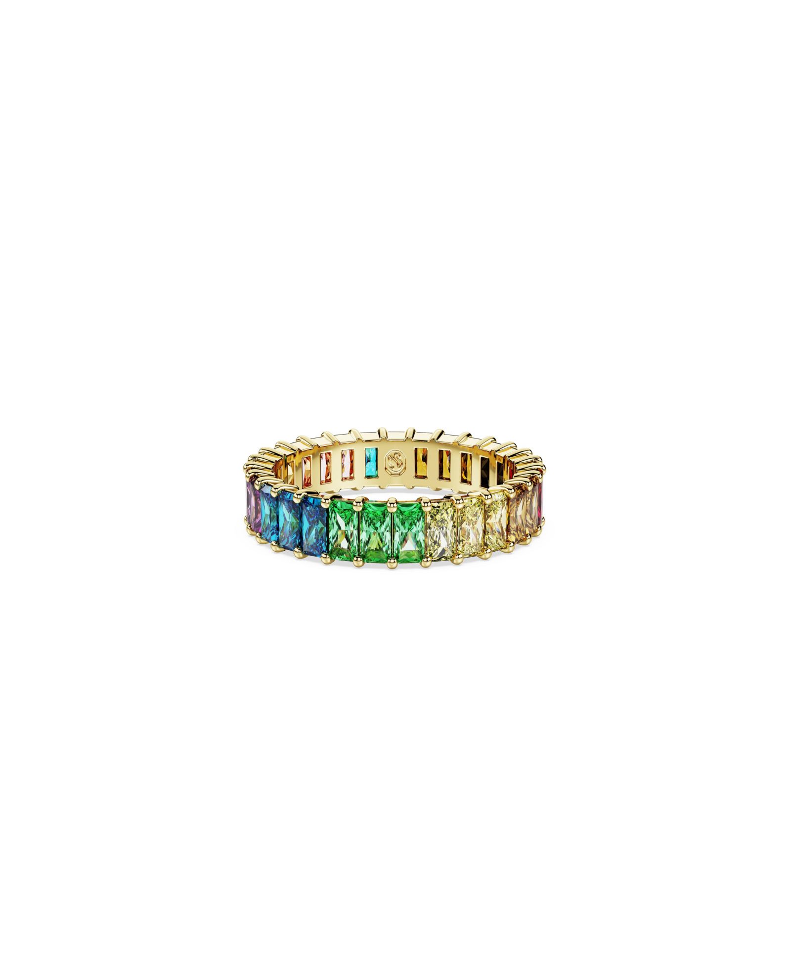 Кольцо Swarovski Multicolored Baguette Cut Gold-Tone Plated Matrix