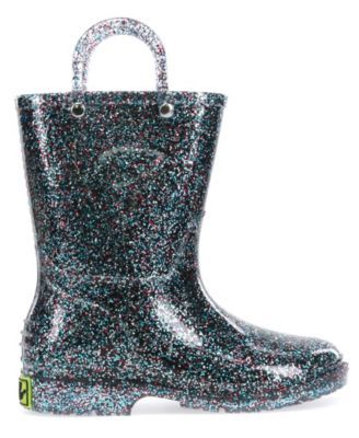 Toddler Little Girl's and Big Girl's Glitter Rain Boot