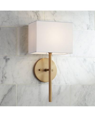 Possini Euro Design Настенное бра Modern Wall Sconce Lighting Warm Brass 16 1/4" High