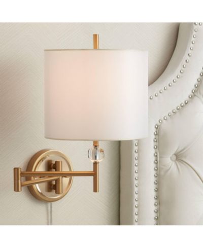 Настенная лампа Possini Euro Design Kohle Modern Swing Arm Polished Brass