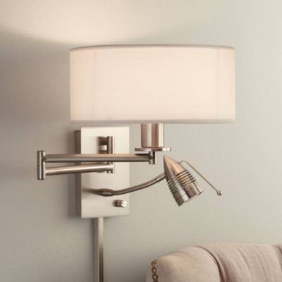 Настенная лампа Possini Euro Design Tesoro Modern Swing Arm с LED и матовым никелем