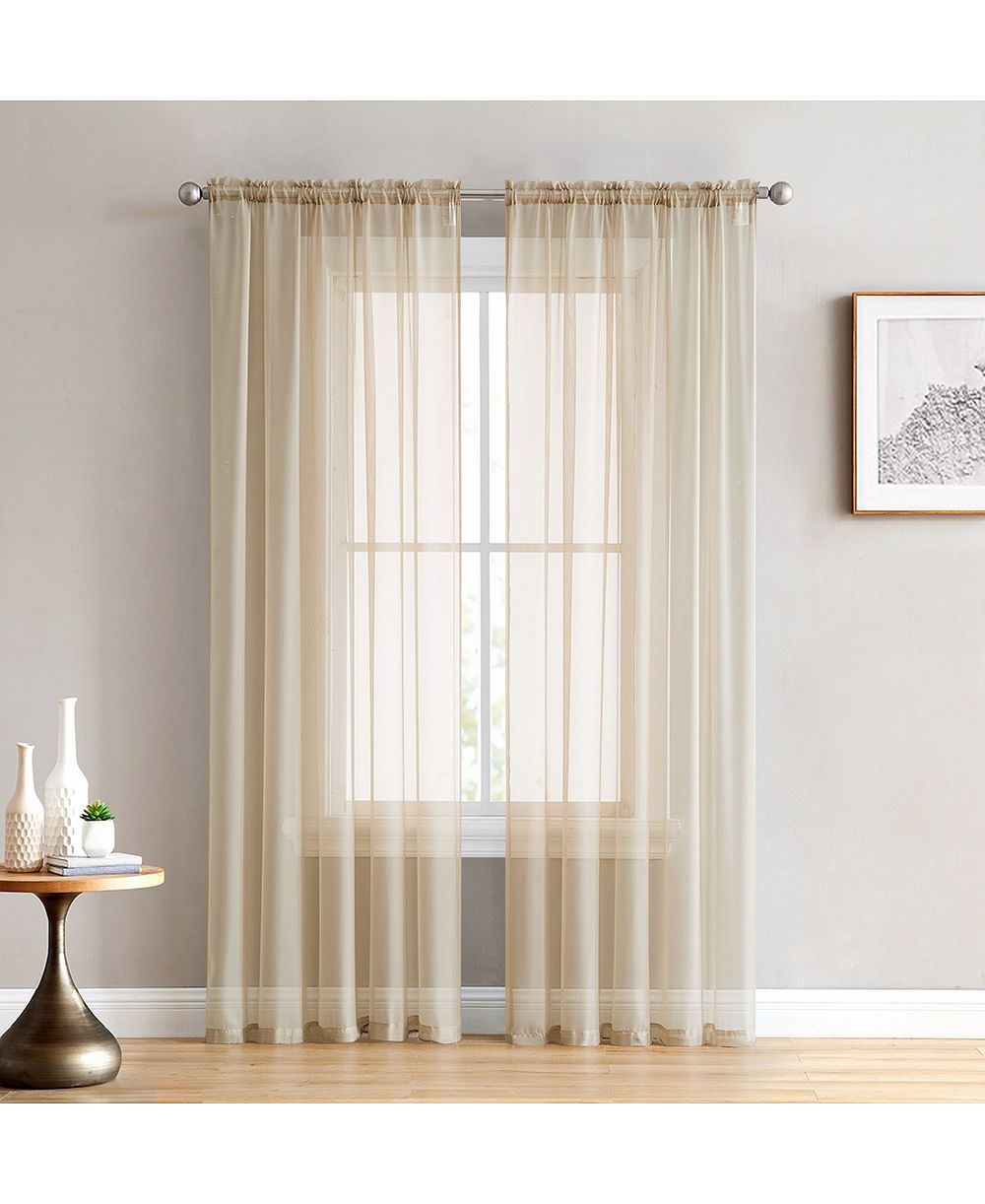 HLC.ME 2 Pack Sheer Voile Window Curtain Sheer Panels