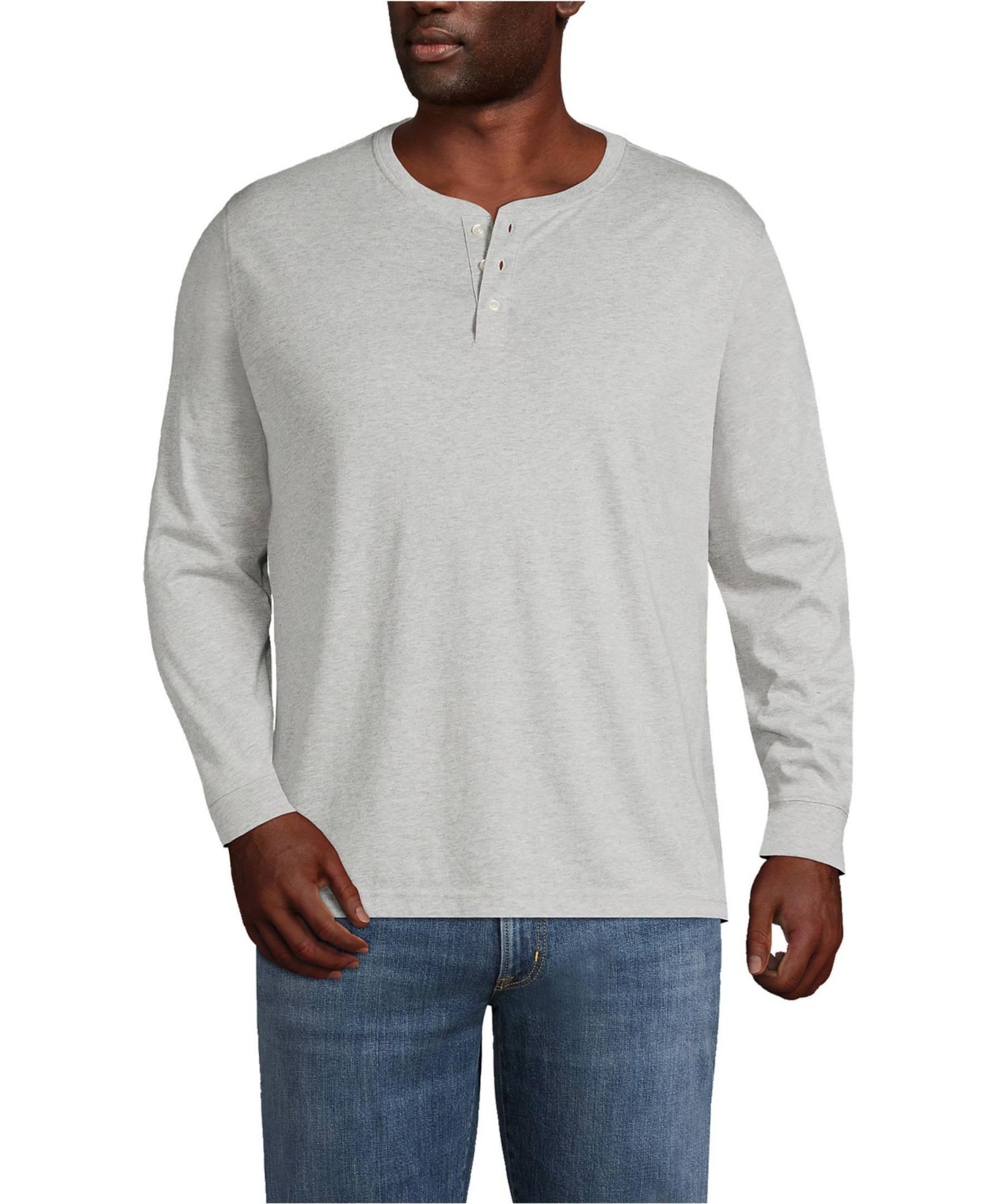 Lands' End Big & Tall Super-T Long Sleeve Henley Shirt