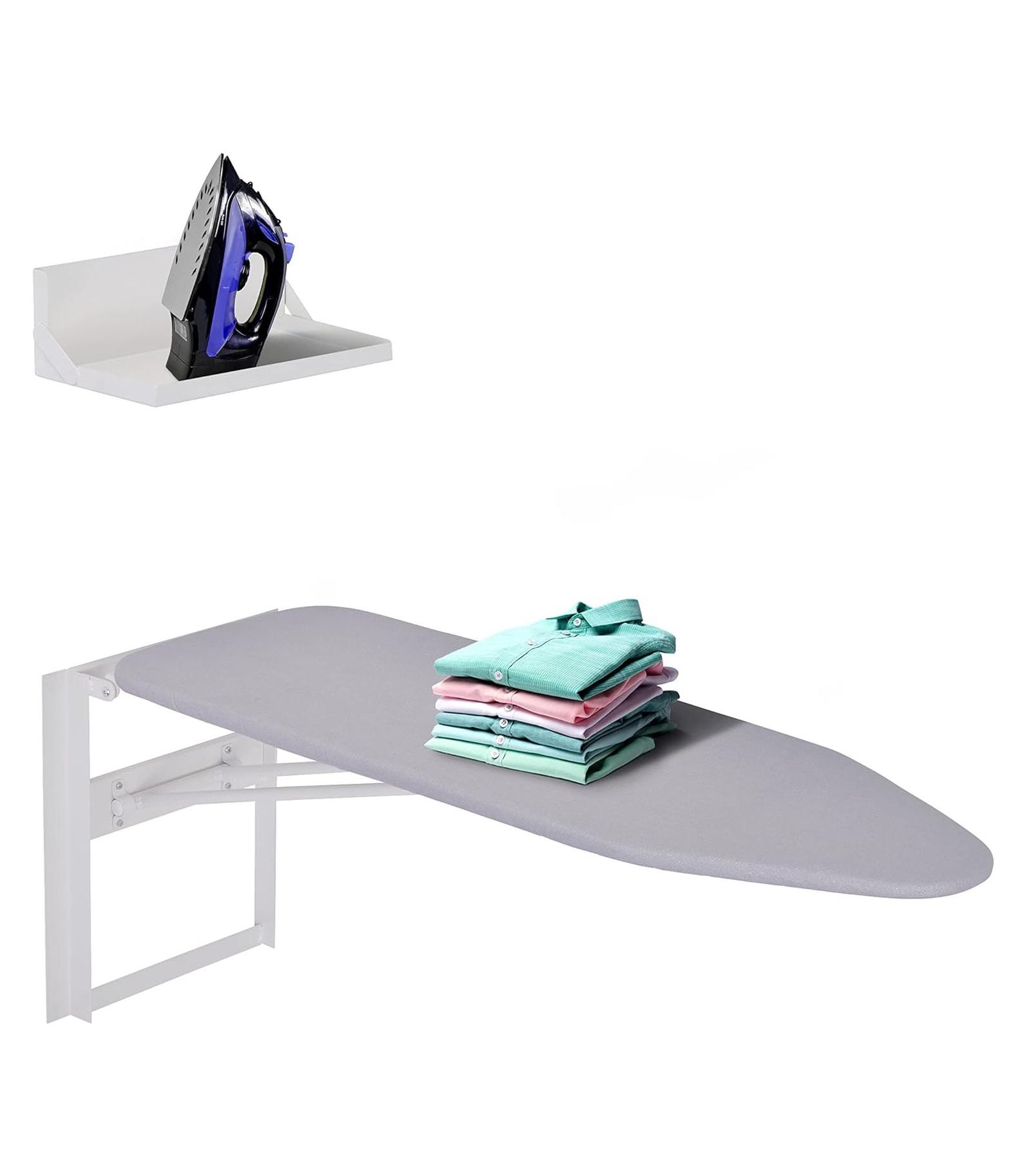 Ivation Ironing Board with Storage Shelf, Wall Mount Ironing Board