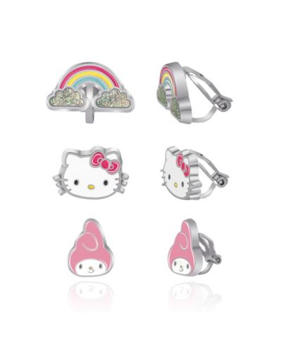 Серьги Sanrio Hello Kitty and Friends Clip On, 3 шт. — Rainbow, My Melody и Hello Kitty