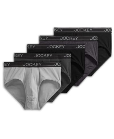 Jockey Мужские трусы-слипы из легкого хлопка, 5 шт