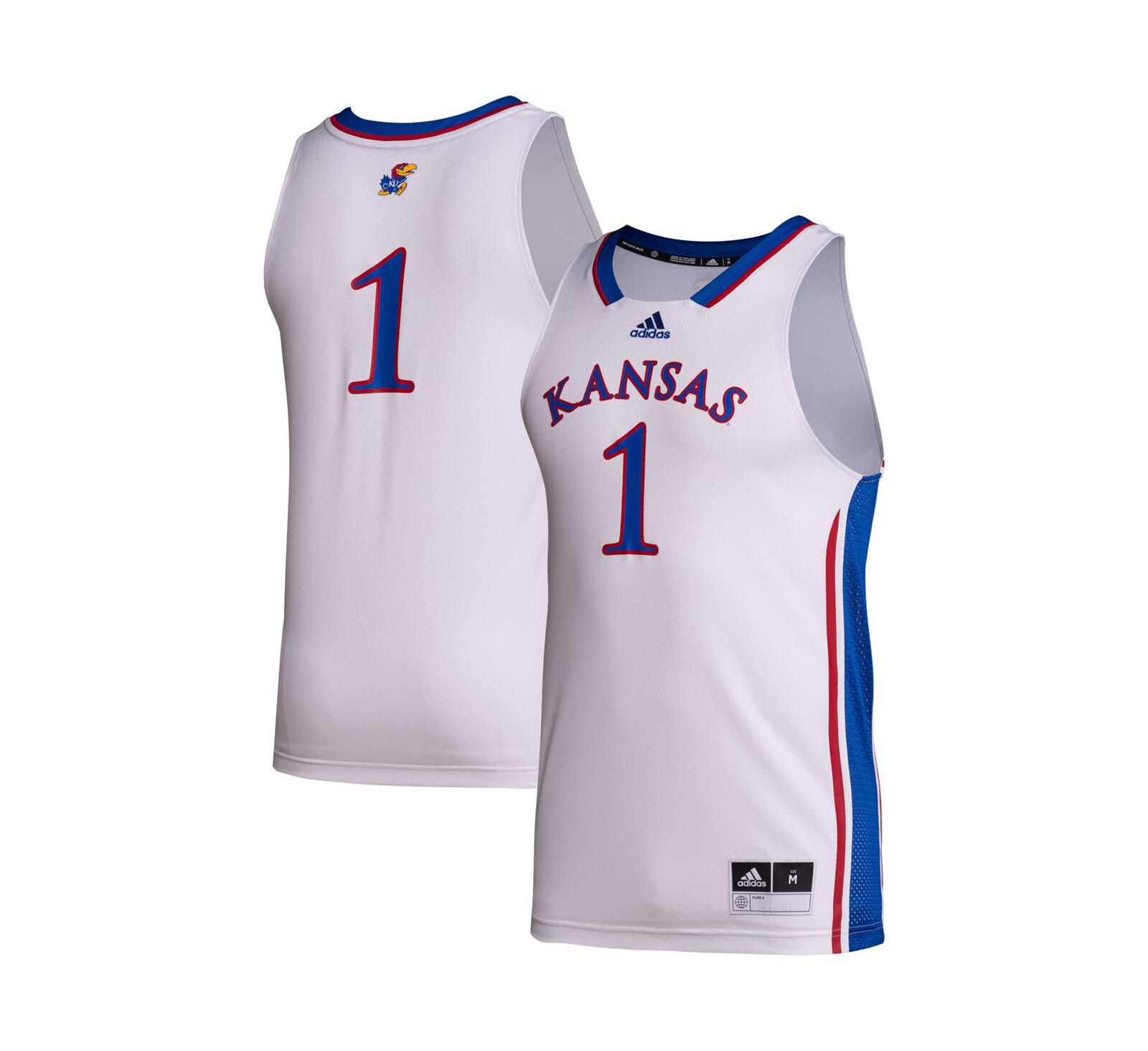 Мужская джерси Adidas #1 Kansas Jayhawks Team Swingman